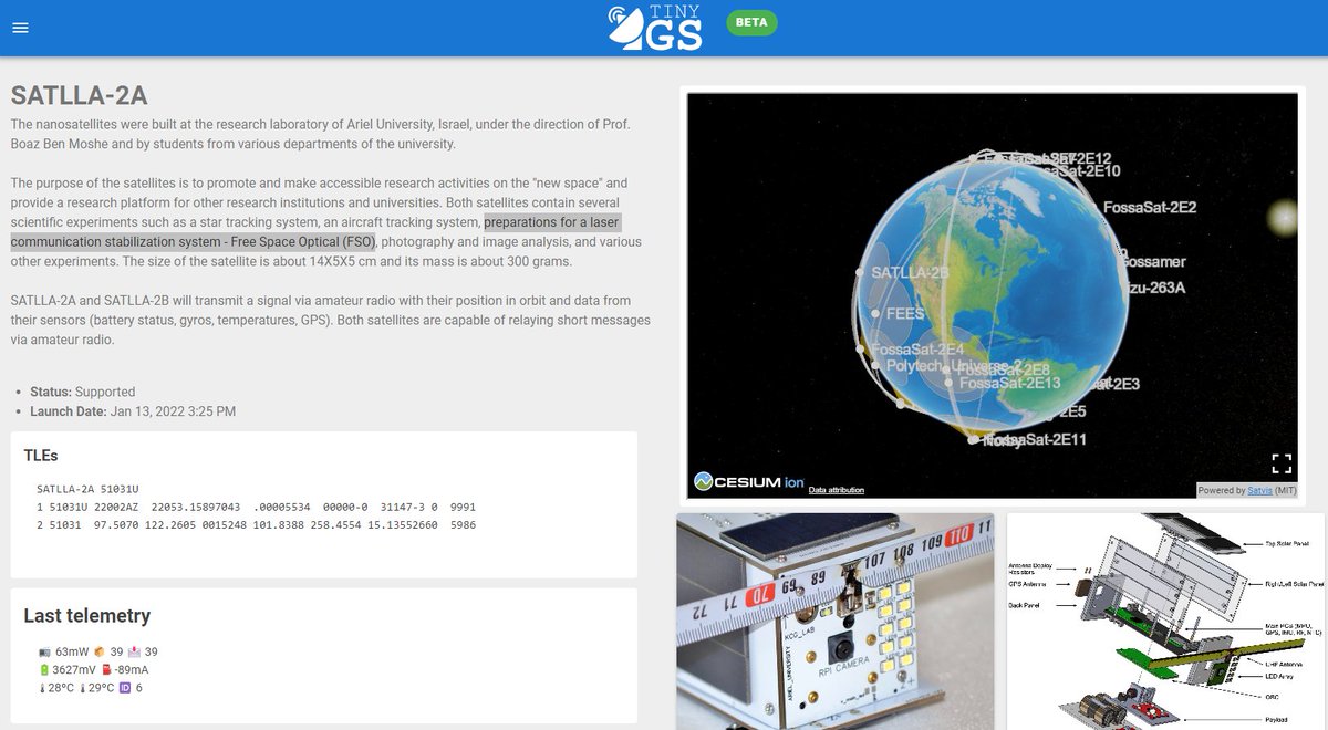 andreashornig's tweet photo. Hey @sterr_uwe, did you see that you even support #lasercomm with your @tiny__gs #lora station? 😀
The #SATLLA cubesats by @arieluniversity students have "preparations for a laser communication stabilization system" on board.
https://t.co/7uicZceJmi
https://t.co/sQve9XGj2F https://t.co/lozlwcdZCI