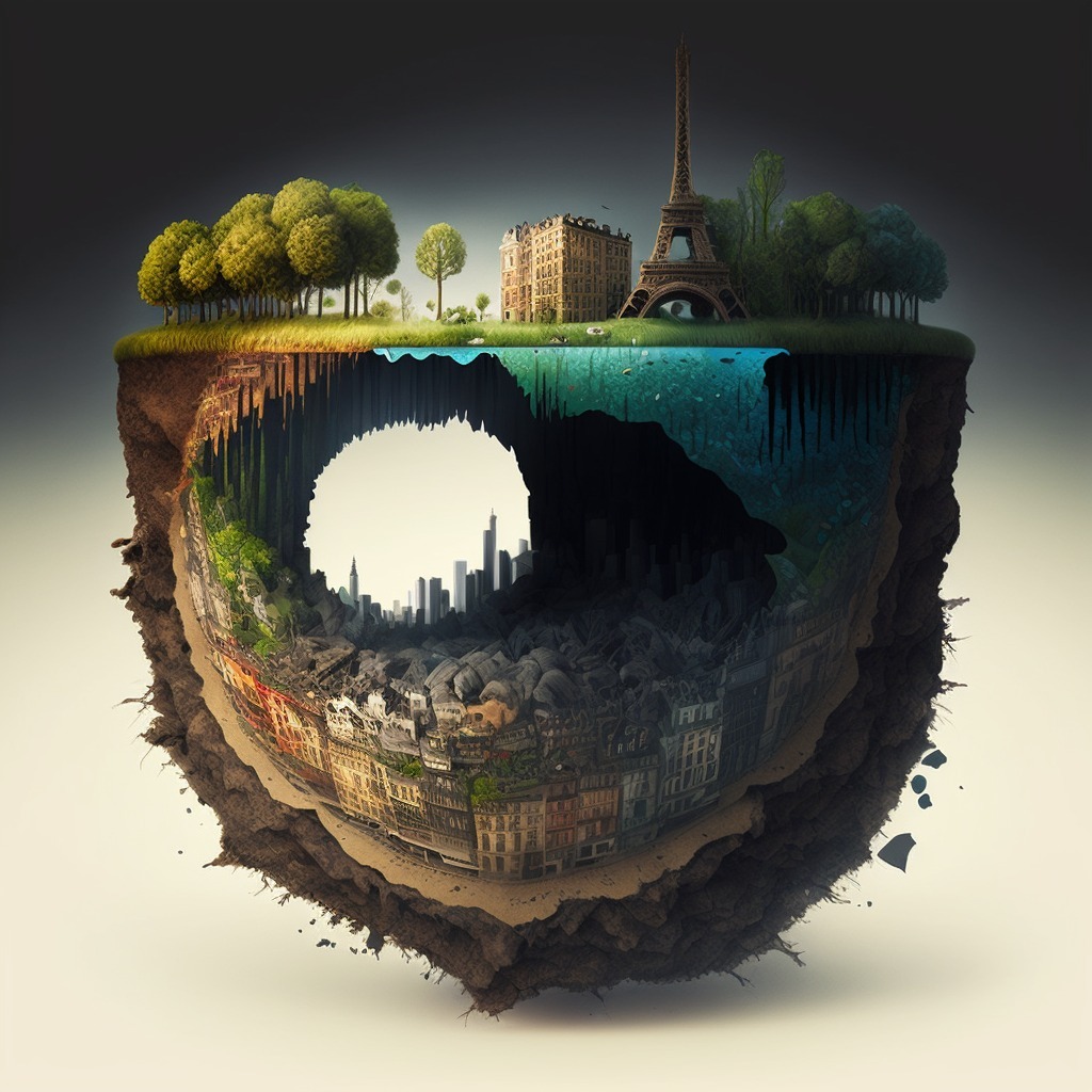 xilcast's tweet photo. "My plan to move the whole of Paris into the catacombs, with the exception of my house and the Eiffel Tower, has not received the public support I was hoping for." #midjourney #machinelearning
#oneimage #synthography https://t.co/LaCGOE3NWI