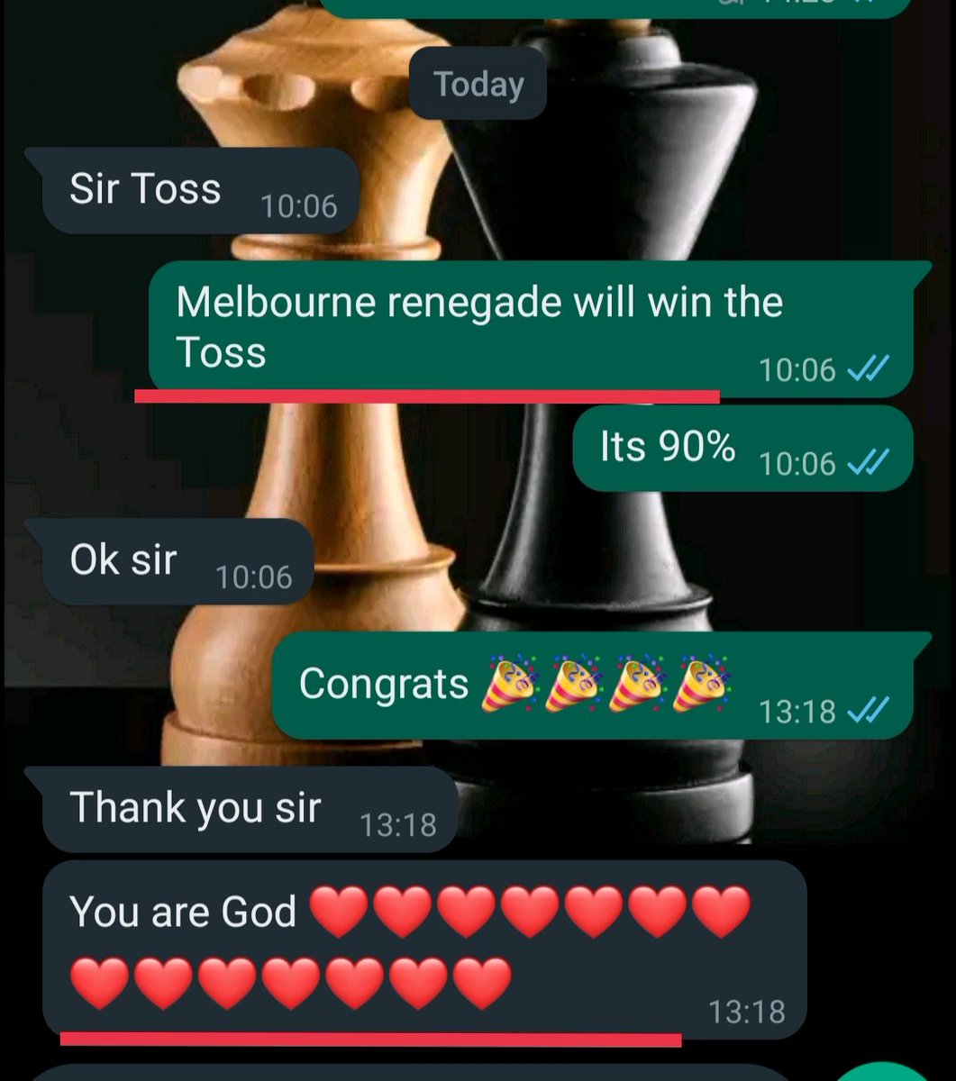 TossCricket's tweet photo. Congrats 🎉🎉🎉🎉🎉🎉

#MelbourneRenegades Toss pass✓

90%  Toss also gives lot's of money

Match is Ready

Interested people whatsapp
9119660591
#Bbl #bbl2022 #Bblt20 #Cricket #Worldbestprediction #Match
#predictions #Predictions2023 https://t.co/hEAnbDNCBo