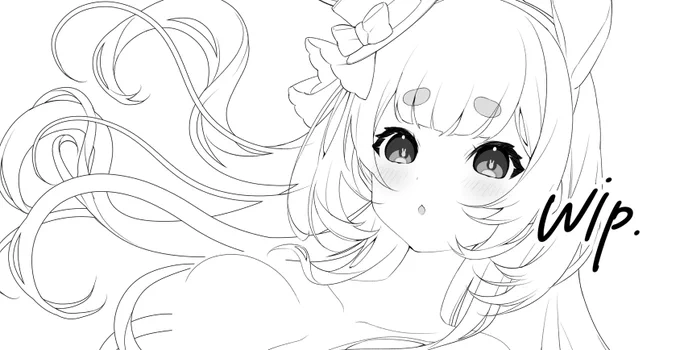 これは年賀絵とは別に描き初め投稿したいぺこーらwip 