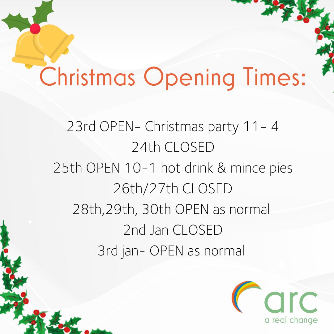 ArcManchester's tweet photo. See below for our opening times throughout our festive period 👇 https://t.co/uUll15ruZx
