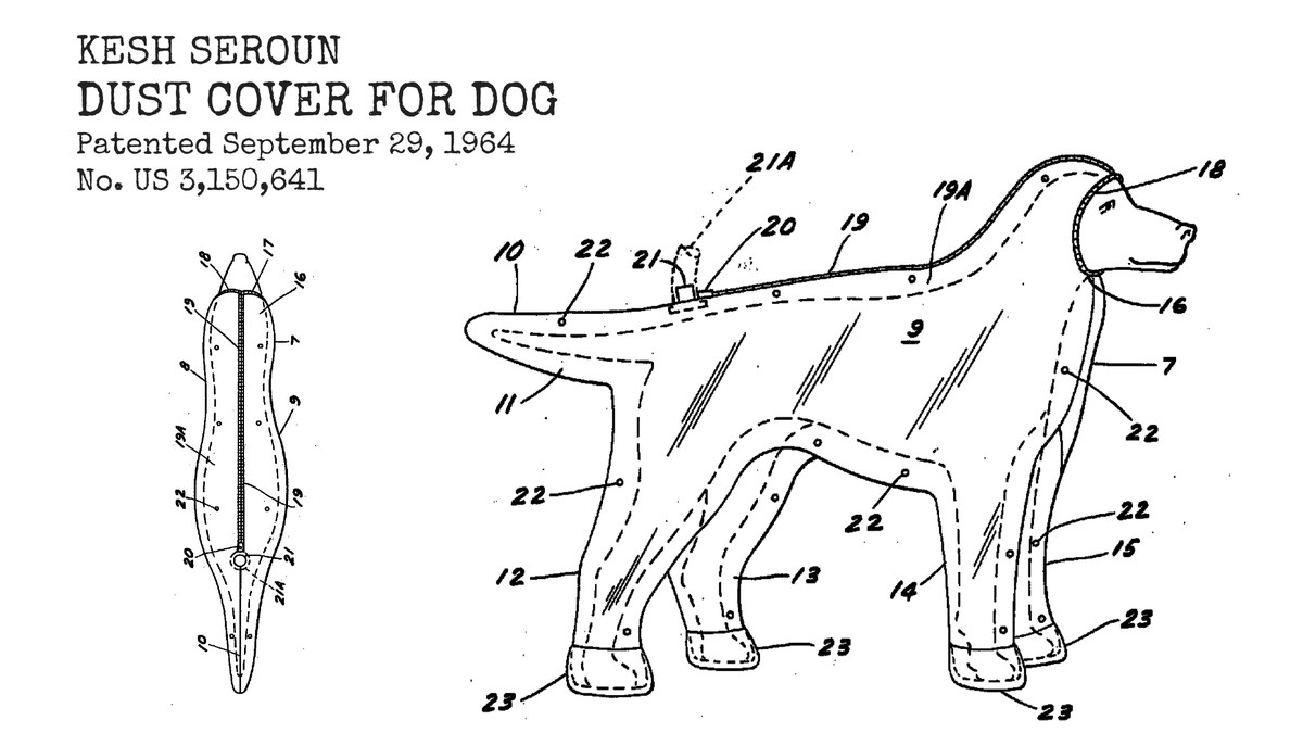 It's that time of the year: Weird &amp; Wonderful Patents are here🤩

First on our list is this Dust Cover for Dog⤵️ which improves retention of anti-flea products, helping your dog get rid of pests more efficiently

Woof!

#WWPatents