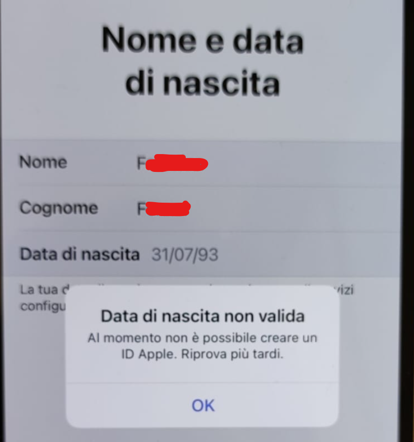 Ever seen a bug like this? Brand new iPhone, brand new Apple ID.

It says: birth date not valid. How come?