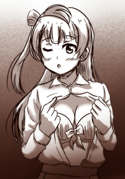 (・8・) ヨキニハカラエミナノシュー!!  (・8・) ベージュ髪を推すちゅんなぁ #lovelive #南ことり #イラスト(再掲) 