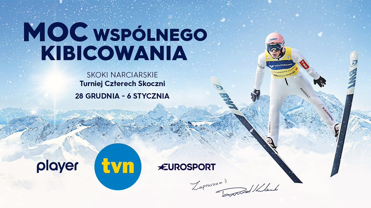 TVTrend2's tweet photo. Jednym z głównych faworytów 71. Turnieju Czterech Skoczni będzie Dawid Kubacki , TVN zapowiada wyjątkową oprawę. (https://t.co/CmM81R4CN1) https://t.co/2Eer1ByekF