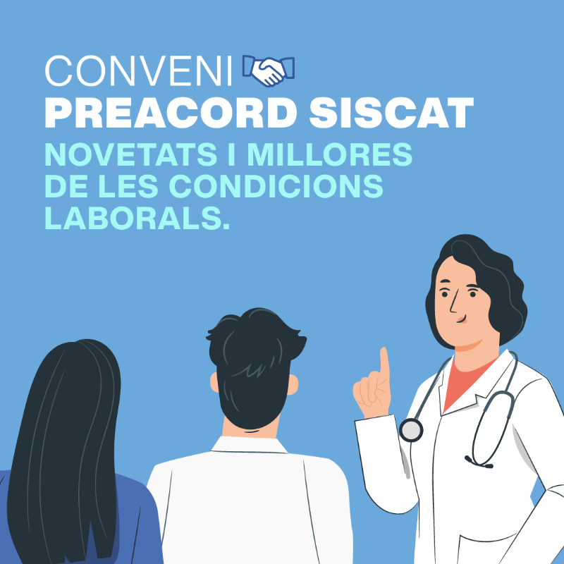 salutcat's tweet photo. 📢 Preacord del III Conveni laboral del SISCAT per millorar les condicions laborals dels treballadors adscrits.

Beneficiarà uns 70.000 professionals del sistema i Salut invertirà 460 milions d'euros. 

Consulta les mesures més destacades 👇