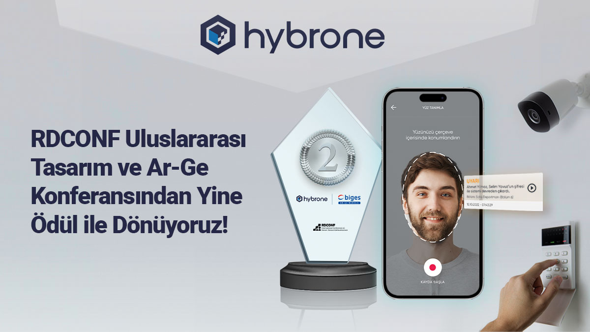 BigesEng's tweet photo. Hybrone'un, yüz tanıma ile alarm panellerini çok daha güvenli hale getiren Akıllı Doğrulama uygulaması, "Bilişim Yazılım Sektörü En İyi Uygulama" dalında ikincilik ödülüne layık görüldü. https://t.co/h4QHk5u5cv