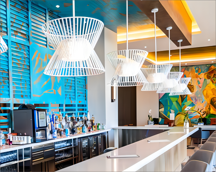 zeamaylighting's tweet photo. For the hotel's art lounge chandelier, the designer chose a simple Noric-style white chandelier. This pendant light consists of a white upper and lower tapered copper shade with an inner beige linen shade. #customized #decorativelamps #interordesign #Zeamaylighting #Hotelproject https://t.co/rRiOtppoG8