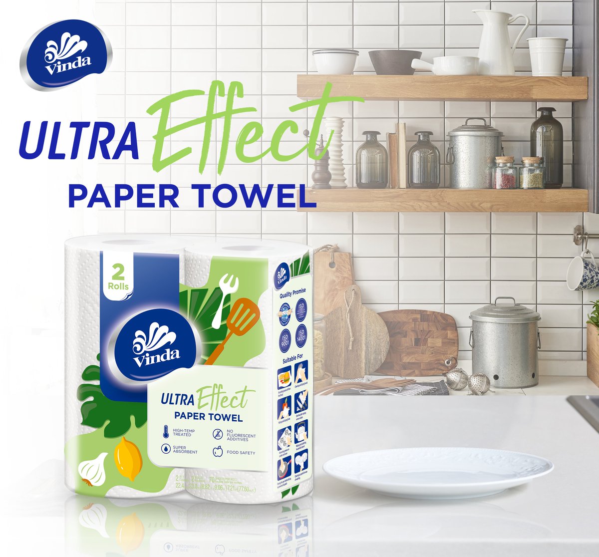 vindapaper's tweet image. Make cleaning up messes a breeze with #Vinda2PlyUltraEffect paper towel! Its delicate water drop embossing makes it extra absorbent and perfect for your family. #FamilyEssentials #CleaningMadeEasy