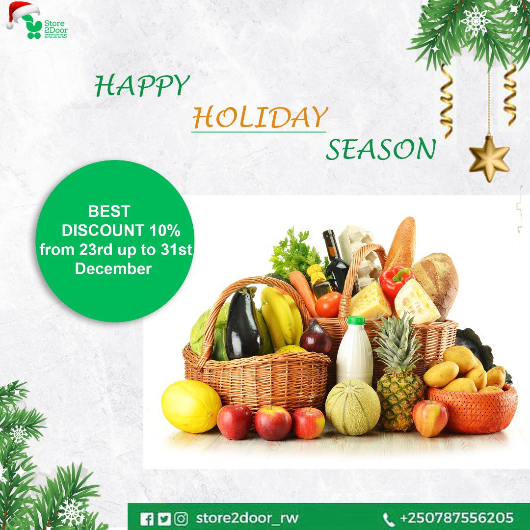 Store2doorRw's tweet photo. Hasigaye iminsi 4 gusa, ntucikwe niri gabanyirizwa ry’ibiciro🥳 
// Get a free delivery on orders over 10k
 //www.store2door_rw
// Or instagram, Facebook (store2door_rw)
#groceries #onlineshopping #freedelivery #holiday #christmas #newyear #discounts #kigali #rwanda🇷🇼 #store2door https://t.co/sPFGmEAgLV