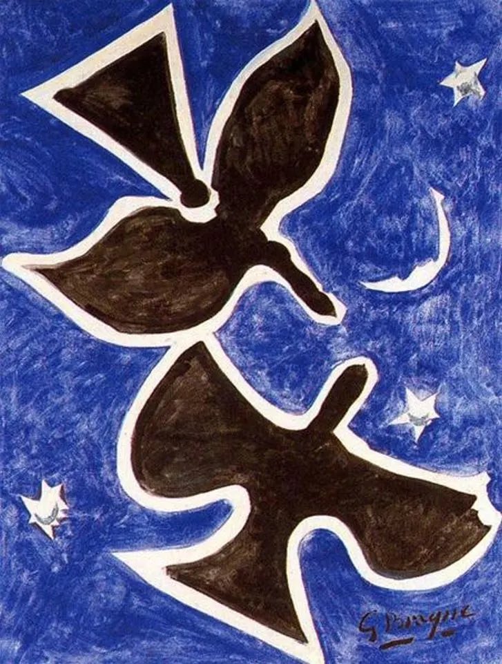 PAINTING OF THE DAY: BIRDS, 1953 by #GeorgesBraque #painting #modernart #greatartist #French #1950s #birds