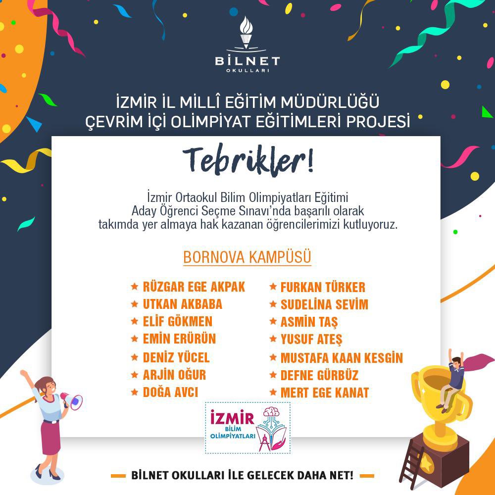 zehratopaloglu_'s tweet photo. Bilnet Okulları olarak İzmir Bilim Olimpiyatları hazırlık çalışmalarına 48 öğrencimiz seçilmiştir .Bu yine bir rekor tebrik ediyoruz.@FatihBilfen https://t.co/2Hk9jmhCDq