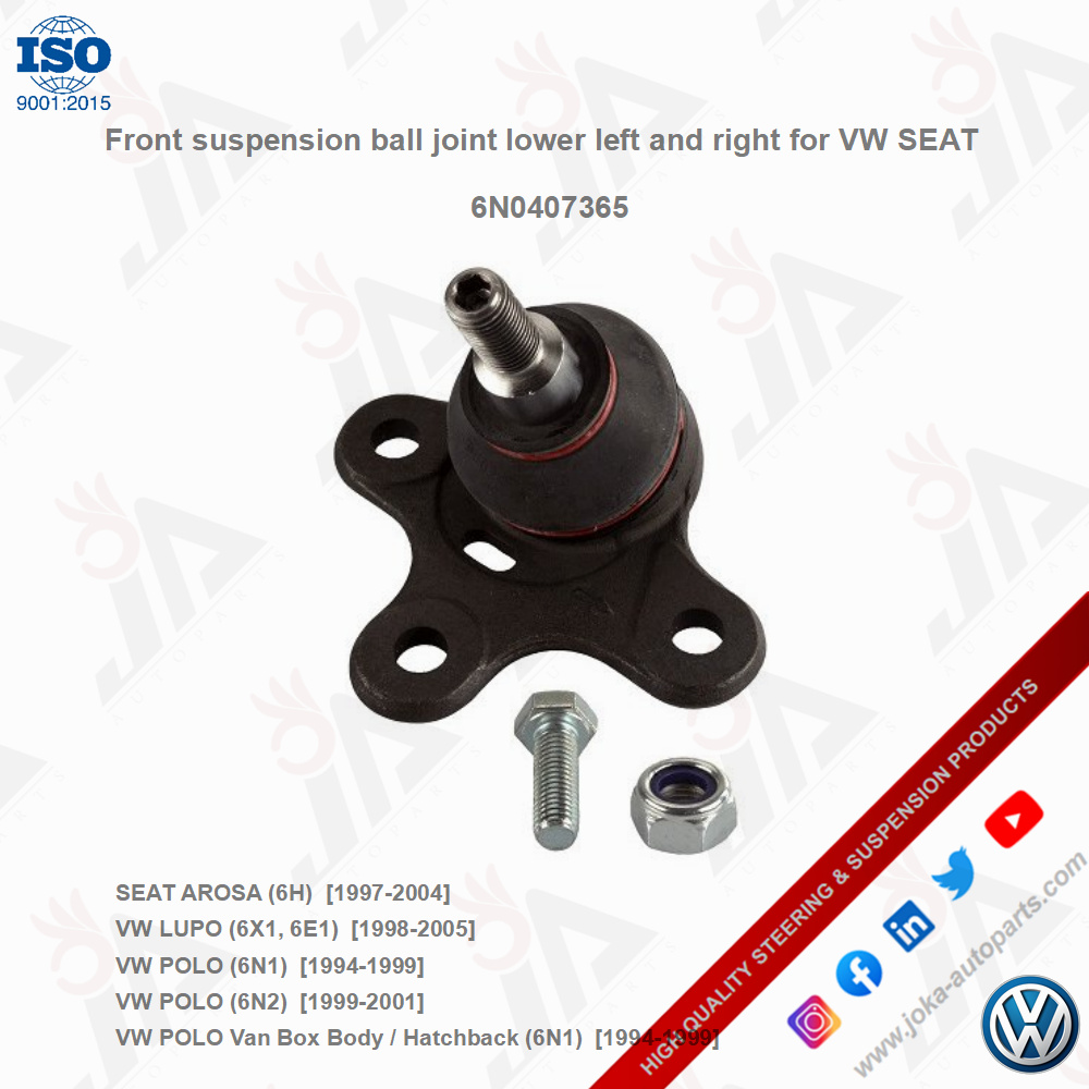 Joka_autoparts's tweet photo. Front suspension ball joint lower left and right for VW SEAT 6N0407365
#tesla #autoparts #bmw #cars #carphotography #automotive #audi #steering #suspension #stabilizerlink #bushingkits #suspensionjoint #controlarm #nissan #offroad #steeringknuckle #4x4 #controlarms https://t.co/BRtYmuiA9O