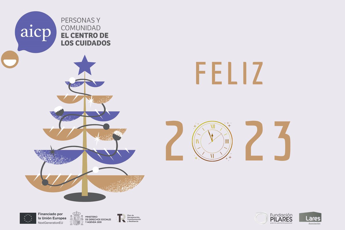 aicpcuidados's tweet photo. Feliz 2️⃣0️⃣2️⃣3️⃣ 🎆que el año recién estrenado venga cargado de #BuenosCuidados a las personas para que sus vidas sean #significativas y #dignas de ser vividas
Proyecto @aicpcuidados
promovido por @FPilares
y @Laresmayores
Financiado por @MSocialGob
con fondos #NextGeneration 🚀 https://t.co/P4PnIted3I