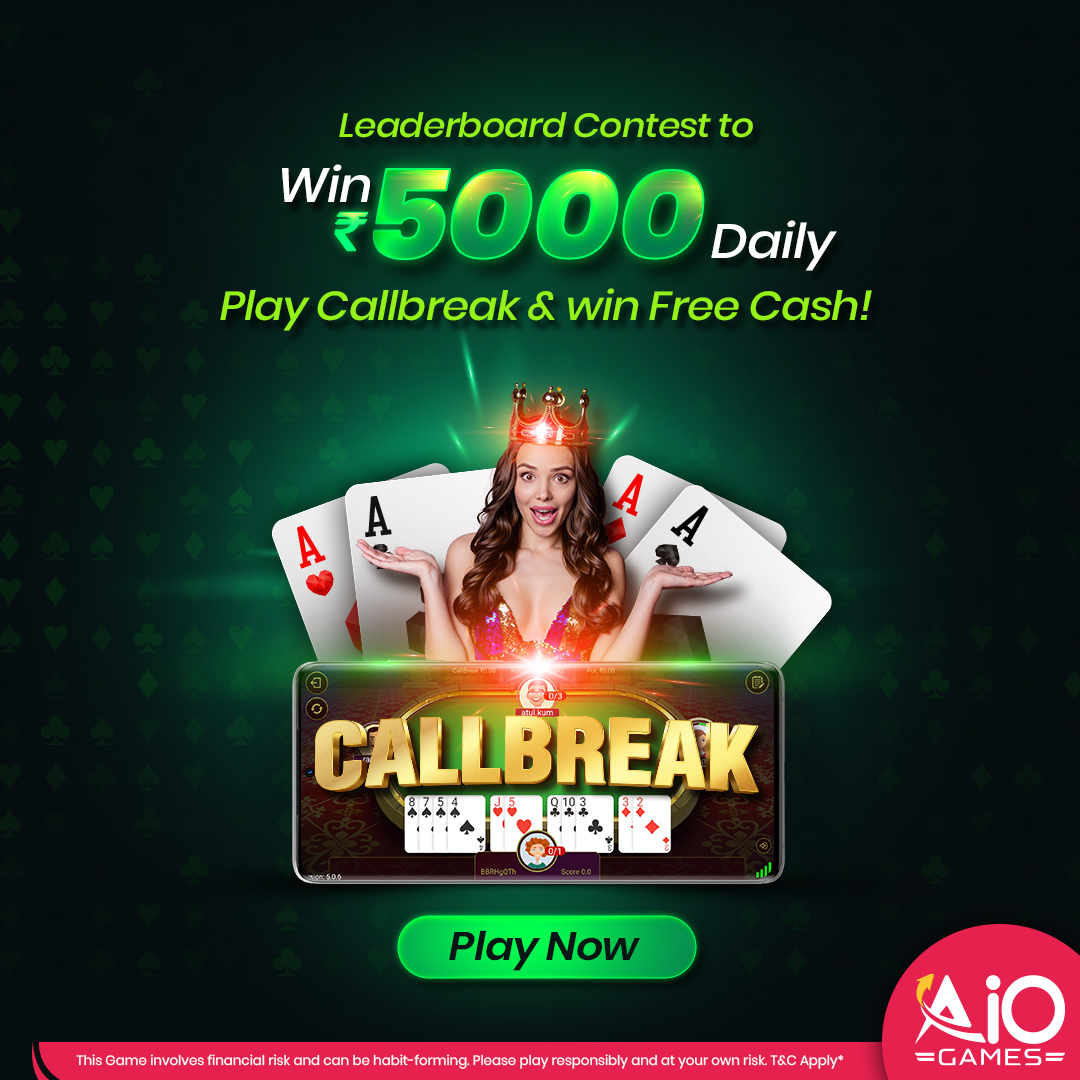 games_aio's tweet photo. Chance to win Rs.5000 daily 😍
Join Call Break Leader board contest @games_aio 🤑
Play Call Break and win real cash👍- https://t.co/VZjgZpeb5U
#leaderboard #leaderboardcontest #RealMoney #onlinegaming #egaming #aiogames #realcashgames #earnmoney #Gaming #callbreak https://t.co/W3zXU3TRnc