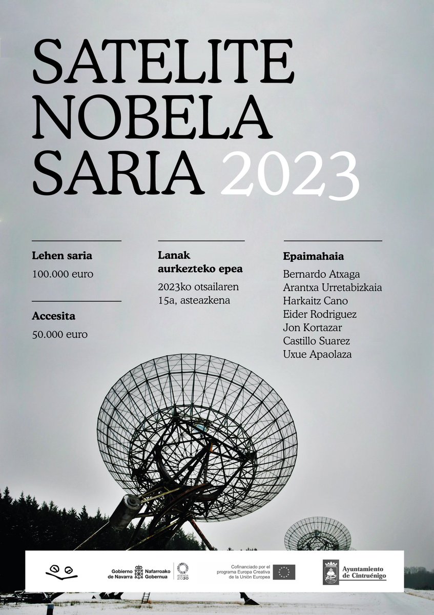 IgelaArgi's tweet photo. SATELITE NOBELA SARIA 2023

Igela argitaletxeak, Euskal Herriko eleberrigintza sustatzeko asmotan, Satelite sarirako lehen deialdi irekia egiten du, euskaraz idatzitako eleberri argitaragabeentzat. https://t.co/eZdDxwRldJ