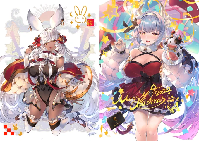#C101 当日ブースにて、グラブルのマコラとクリスマスシャトラの両面A5イラストカードを無料配布します!どうぞお近くにお立ち寄りの際は覗いて見てくださいませ～!※数に限りがございますので、無くなり次第終了とさせていただきます。  