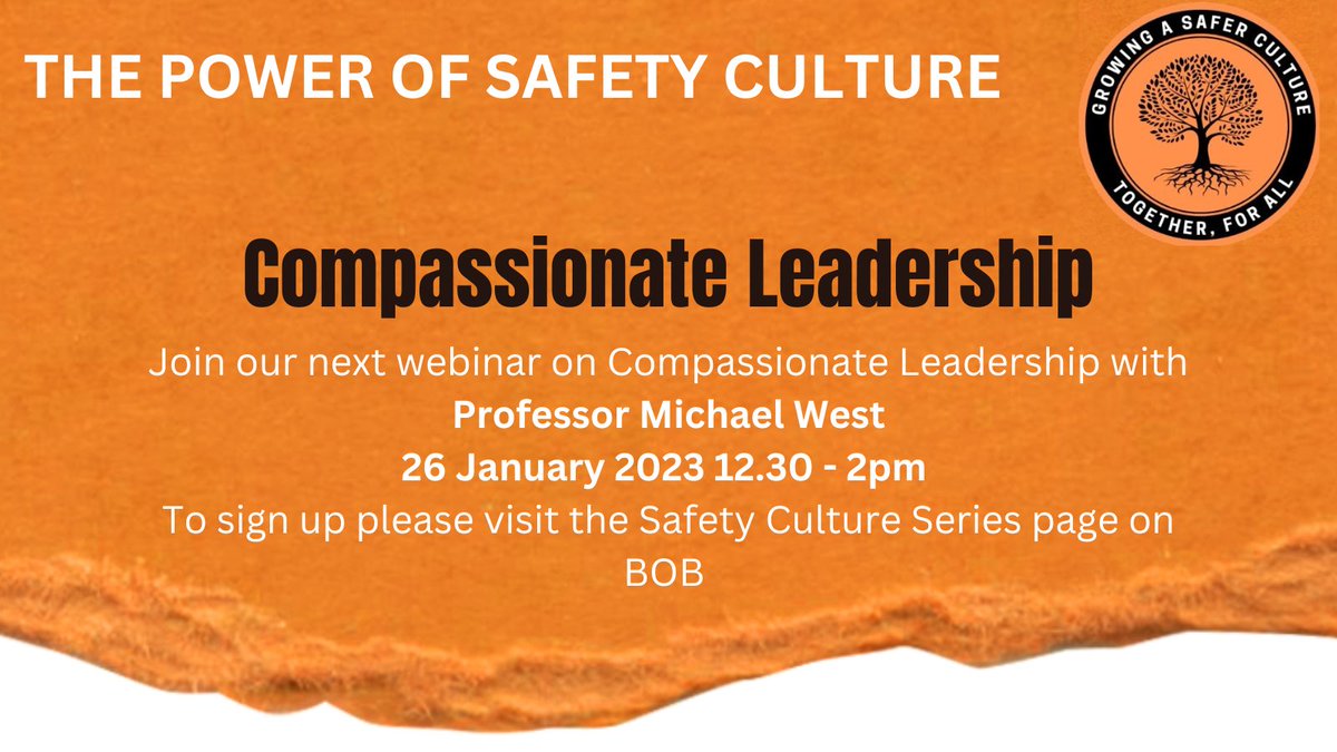 Just under a month until our next Safety Culture Series event! Join us as we explore Compassionate Leadership with Professor Micheal West. 🌟MAKE SURE TO BOOK YOUR PLACE!🌟
#patientsafety #safetycultureseries #compassionateleadership