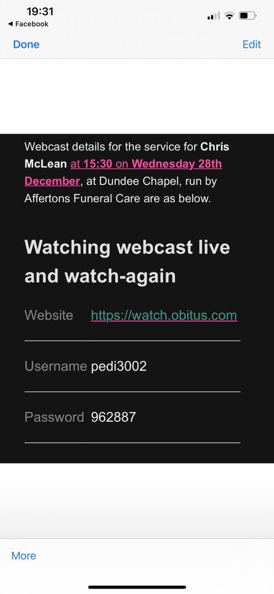 For anyone who wishes to attend chris’s funeral here is the link to watch the live stream
