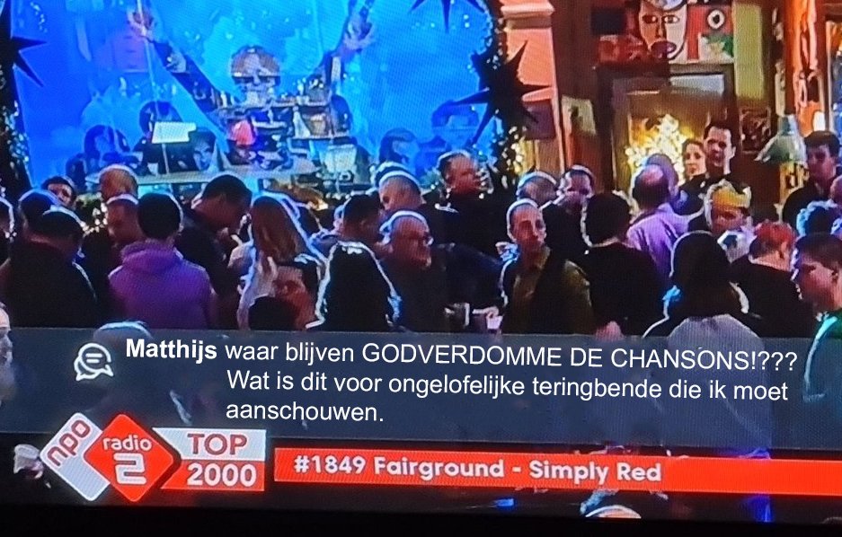 Zorgwekkend dat er niet wordt ingegrepen bij zulke berichtjes #Top2000