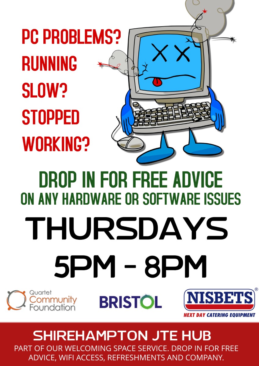 Computer running slow or do you just need some help on basic use? As part of our Welcome Space sessions we are offering a drop in clinic where someone will try to answer your questions and show you how.