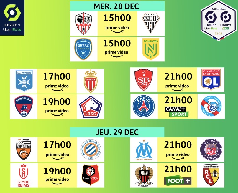 L2etL1endirect's tweet photo. La Ligue 1 fait son grand retour aujourd’hui . 🇫🇷🔙

Le programme de cette 16e journée. 📆 https://t.co/9TOdTbQyZs
