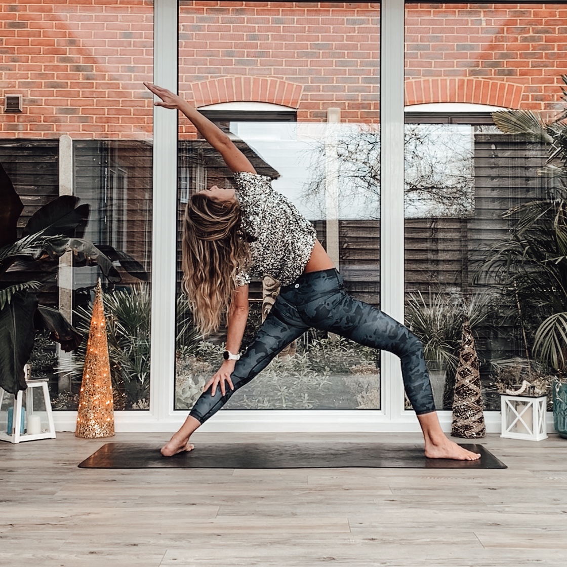 WARRIOR
The pose is surprisingly tough when held correctly for longer than three breaths...

Build strength in the legs, hips, core and shoulders...
Open the hips &amp; the heart
Tone those pins!

If you ache the next day after a Warrior flow, then you know you are doing it right!