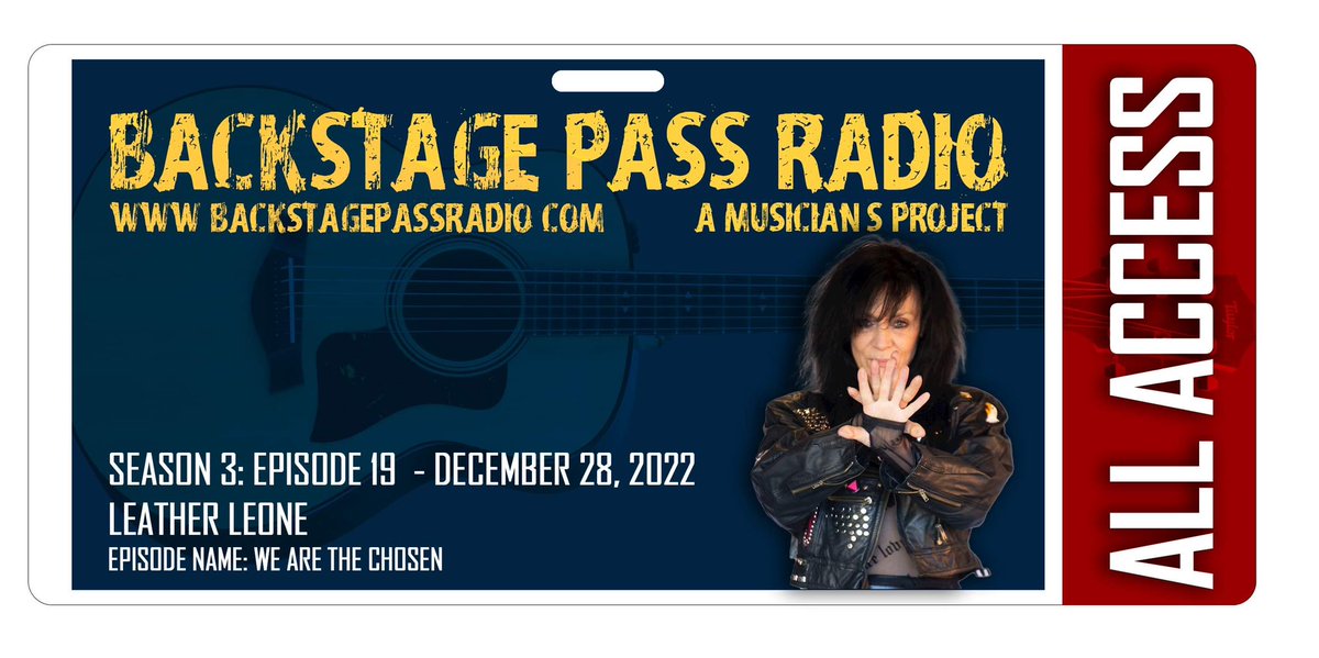 ⭐️ NEW EPISODE RELEASE   - Interview with <a href="/LeatherLeone/">Leather</a> is out now at backstagepassradio.com. #leatherleone #chastain #wearethechosen #ronniejamesdio #metalgoddess #hornsup