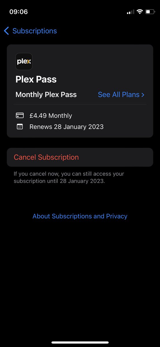 RhysGDev's tweet photo. @plex my subscription isn’t working even though I’ve just been charged https://t.co/YdltFBXPQ4