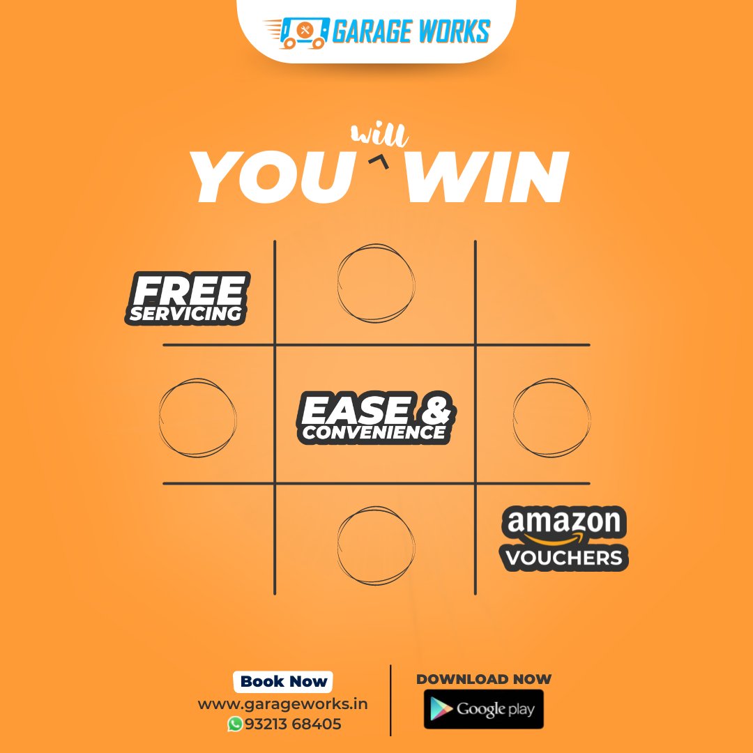 GarageWorks33's tweet photo. We will make you WIN!
Book our FREE two-wheeler servicing AND get a chance to win Amazon Vouchers worth ₹500/300.
Download the app NOW!
https://t.co/l4kfOiRSHl
https://t.co/XUwxMn73ft | 93213 68405
#doorstepservice #twowheelerservices #Offer #Free https://t.co/P86uUSYPAU