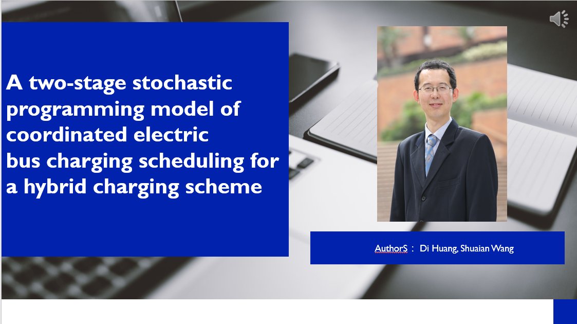 MULTRA__'s tweet photo. Hello, everyone! Today we will bring you a new paper: A two-stage stochastic programming model of coordinated electric bus charging scheduling for a hybrid charging scheme. This article was written by Di Huang.
Link：https://t.co/Zb3rRViixG https://t.co/rPtBI6BVDr
