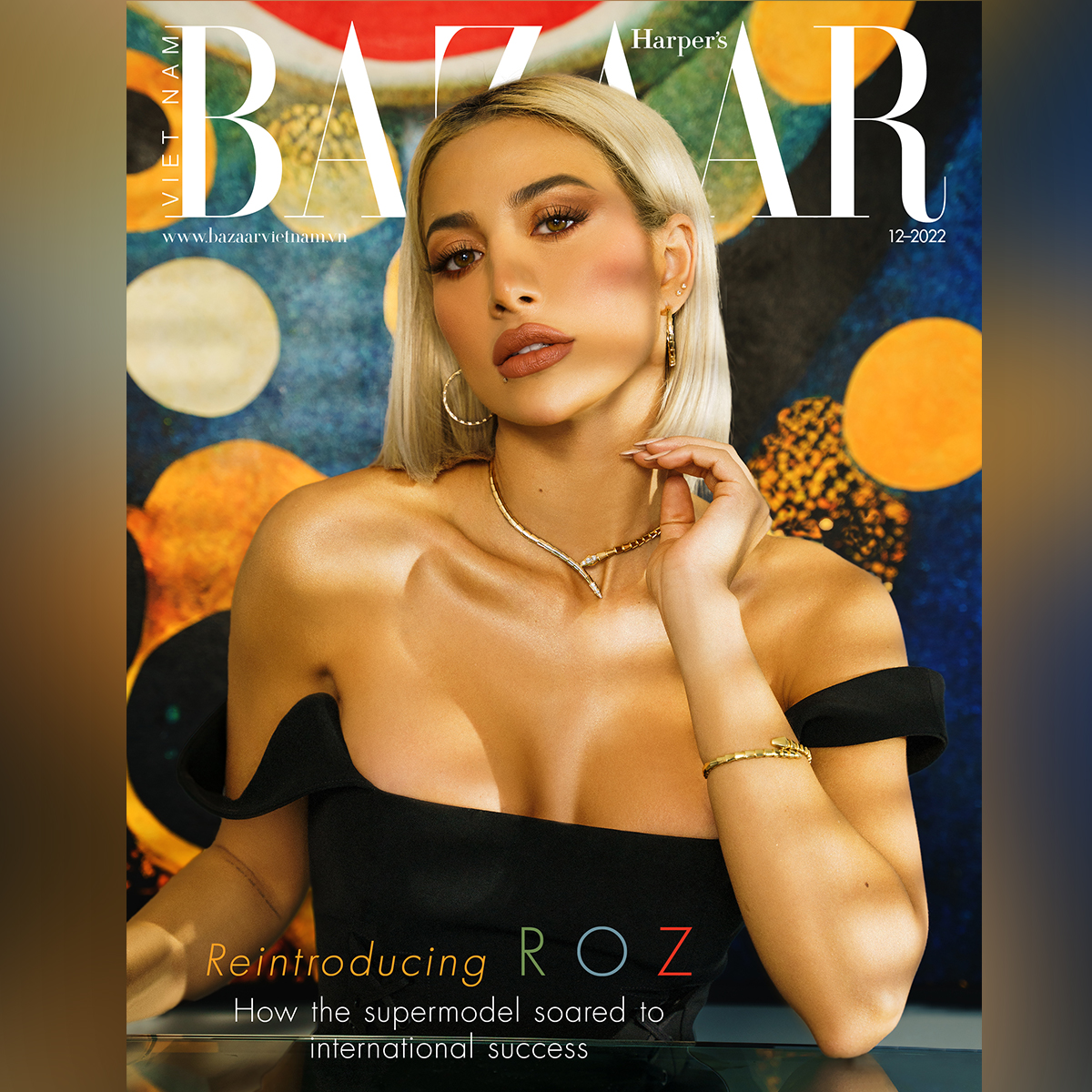 Bulgariofficial's tweet photo. .@ModelRoz takes her fearless attitude to the pages of #HarpersBazaar #Vietnam, decked out in some equally audacious #Bulgari creations. See her ensemble of #Serpenti, #Fiorever, and bold #Bzero1 #BulgariJewelry https://t.co/Ute8ANQsP4