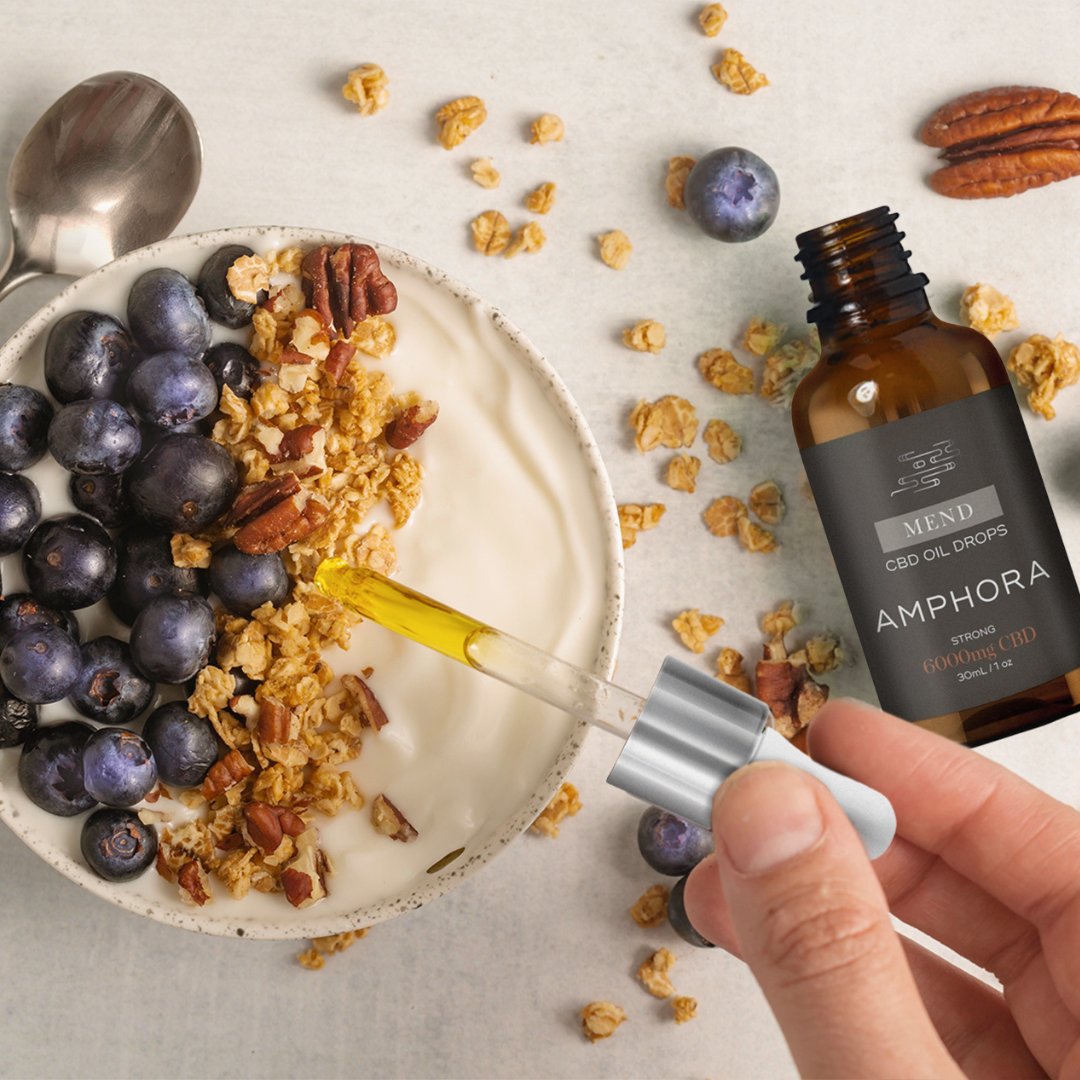 InfusedAmphora's tweet photo. Focus on incorporating healthy eating into this oncoming New Year, adding CBD into your routine can help enhance your wellness. Add a few drops of our MEND into your morning yogurt power bowl. https://t.co/8U6gPe7YjF https://t.co/Lf7NTrUNCt