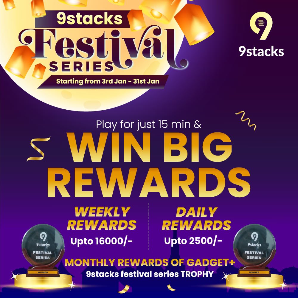 9stacksonline's tweet image. New year is coming so why not start it with BIG REWARDS🥳
Presenting you our festival series where you can play for just 15min and win big rewards along with festival series trophy.🏆🎊
Check out the link for more details :

9stacks.com/with/festival-…
#9stacks #NewYear #NewYear2023