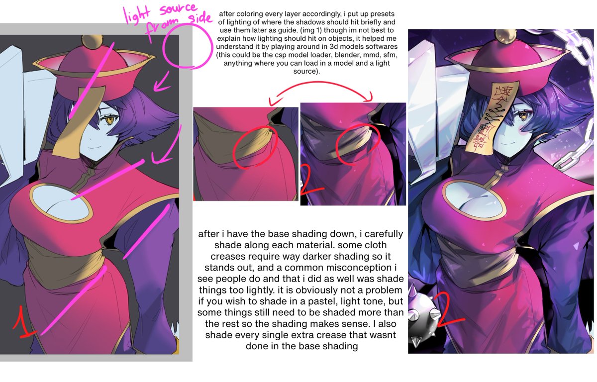 i made a tutorial on how i shade things and color for a mutual on tumblr, thought id share it here too (rest of it in replies) 