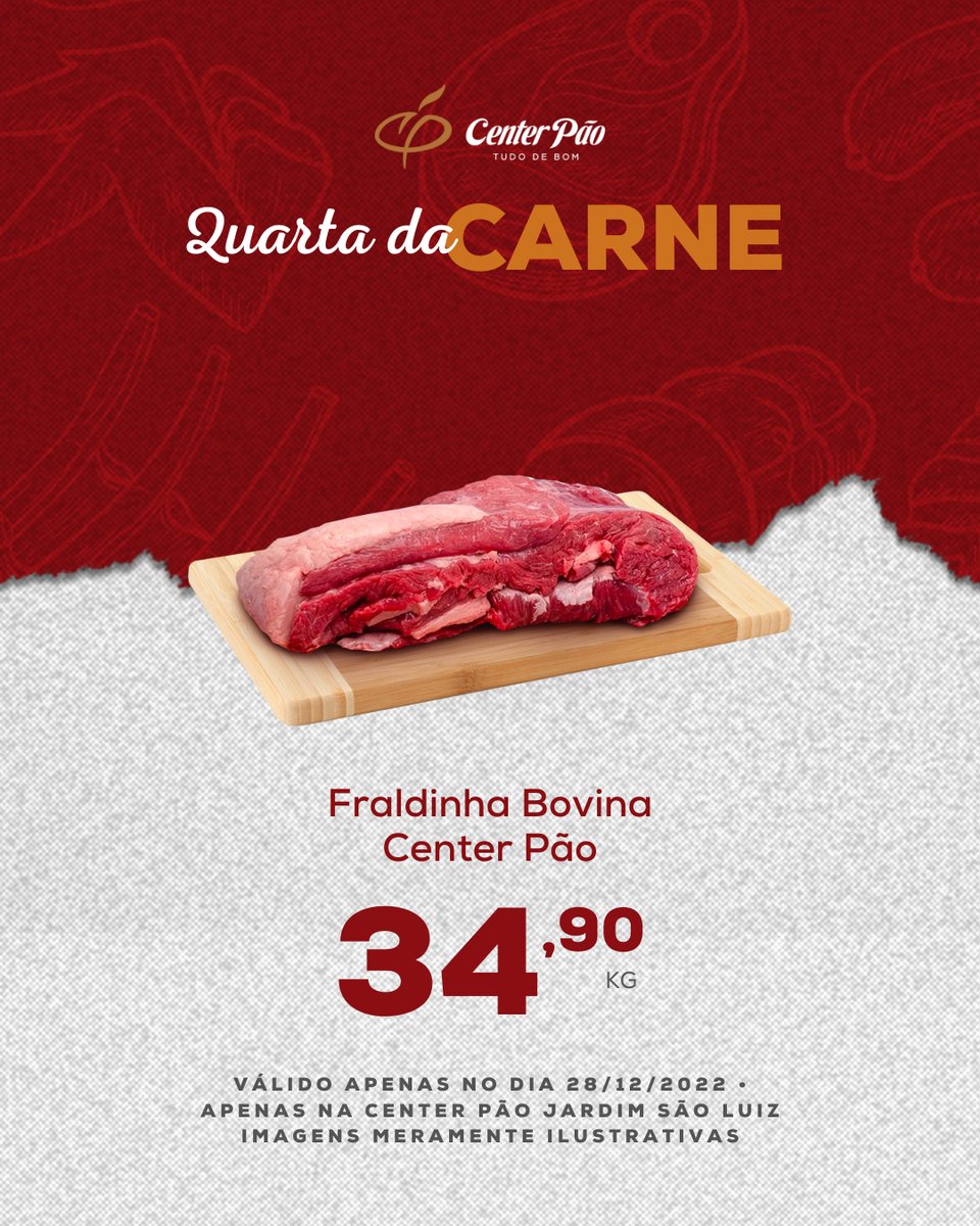centerpaomoc's tweet photo. A última quarta-feira do ano merece as melhores ofertas da Quarta da Carne! Então vem conferir que é #TudoDeBom. #CenterPão https://t.co/A8wH3v0FZ7
