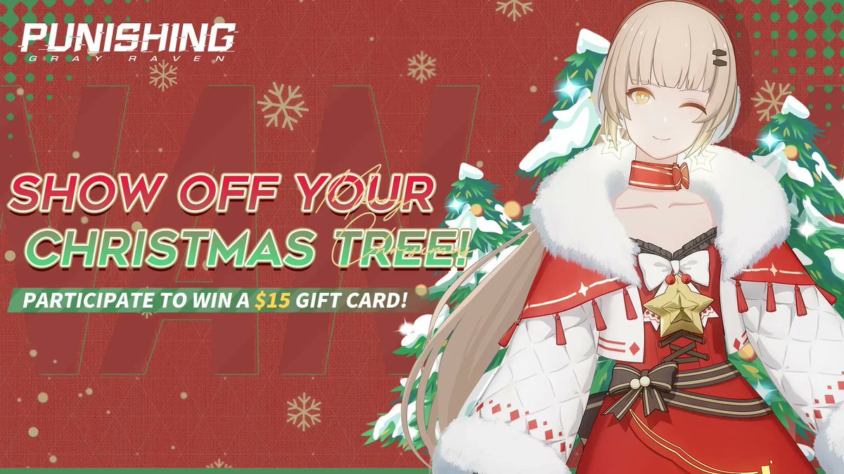 PGR_GLOBAL's tweet photo. How's your DIY progress in the Christmas Tree Dress-up Time event? Now, post your own Christmas Tree in the event by quoted retweet, and we'll randomly select 5 Commandants to gift each person a $15 gift card of your choice! 
#punishinggrayraven #PGR https://t.co/m3Z81DcOBv