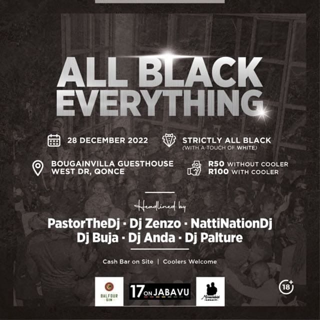 PastortheDJ's tweet photo. All Black Everything Party moves from JHB to KWT this summer.
Call it our 1st Annual. The KWT reunion party of the year is here.
Free entry.
Venue: Bougainvilla Guest House, West Drive, eQonce.
Cash Bar and Collers welcome.
#RespectTheDressCode
#allblackeverything https://t.co/DAdhBxmKck