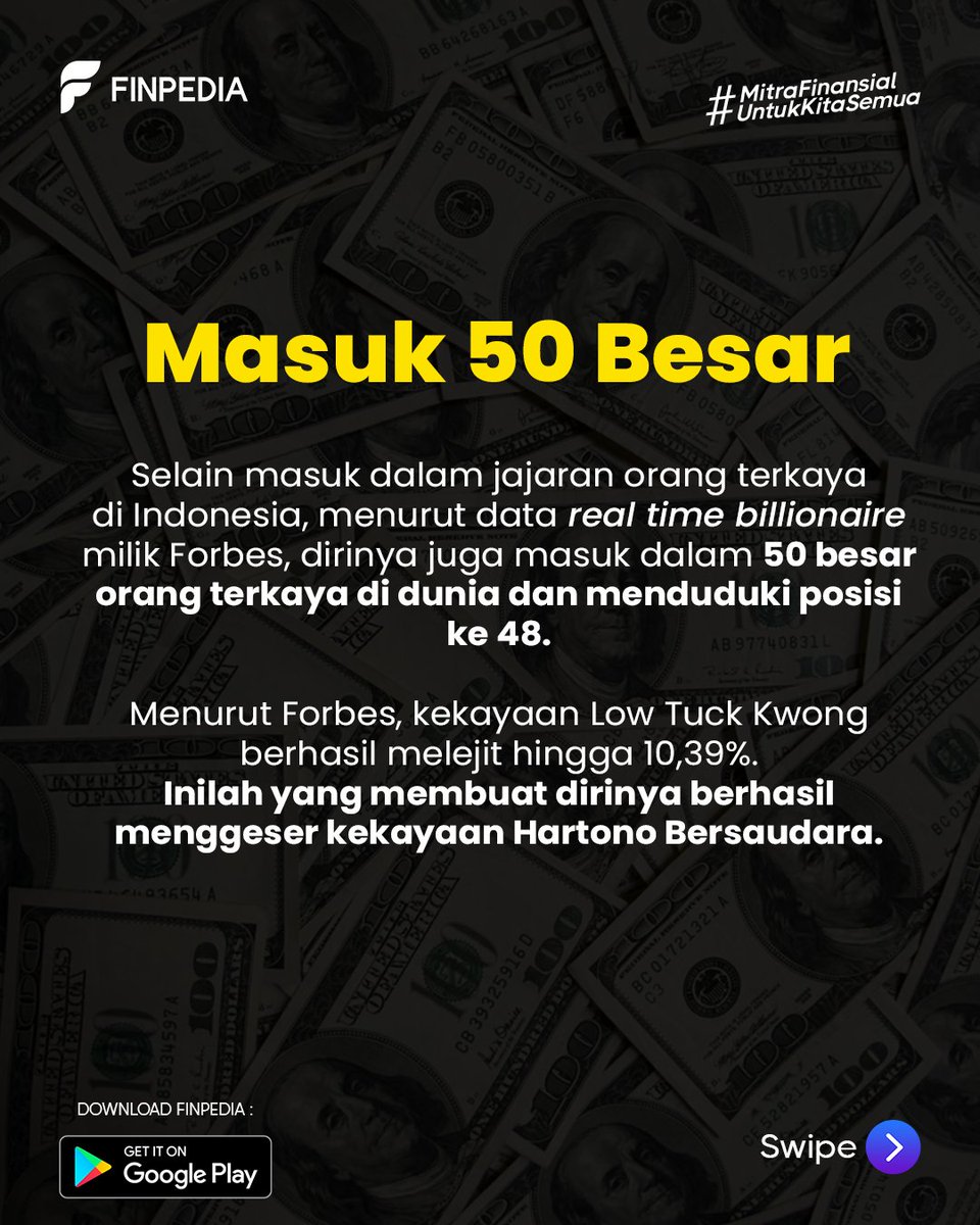 finpediaid's tweet photo. Setelah membaca kisah sukses Low Tuck Kwong, sebagian dari Sobat Finansialku mungkin tertarik untuk mengikuti jejak kesuksesannya, salah satunya dengan berinvestasi.

#Finpedia #Sultan #Forbes #Kaya #CrazyRich #CrazyRichAsia #sultan #Sultan #Terkaya #LowTuckKwong #finansial https://t.co/jIV1Ho6iW9