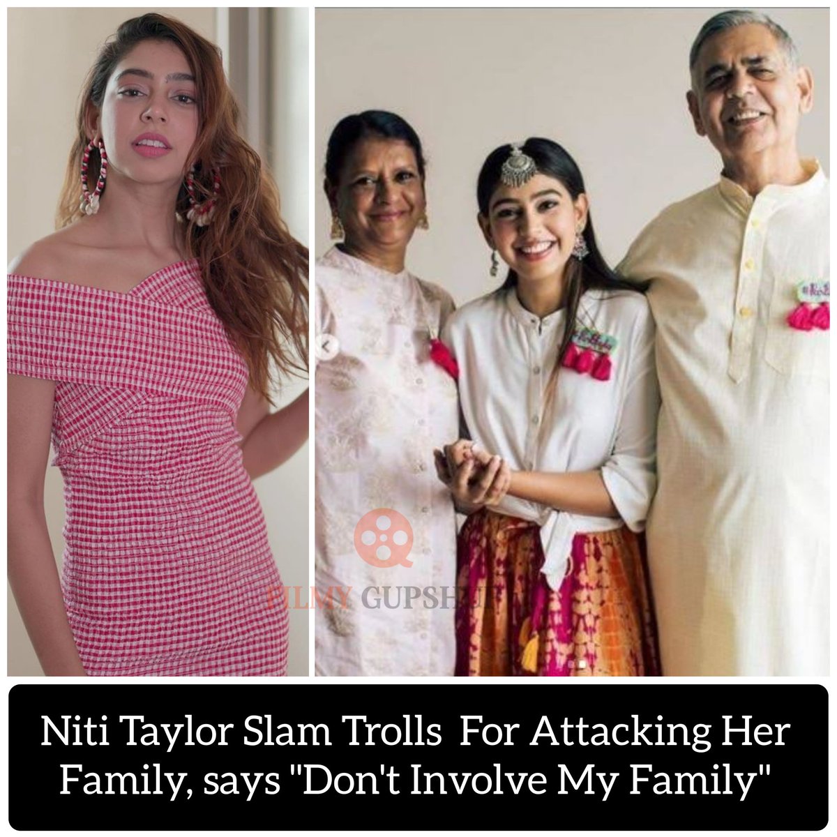 FilmyGupshups's tweet image. Niti Taylor hits back at Social Media trolls attacking her family says, &quot;Keep it to me don&apos;t involve my family&quot; and “There’s a God who is watching” 😳😤

#NitiTaylor #NitiTaylorBawa #Family #Trolls #KaisiYehYaariaan #KYYSeason4  #KYYS4OnVoot #Filmygupshup