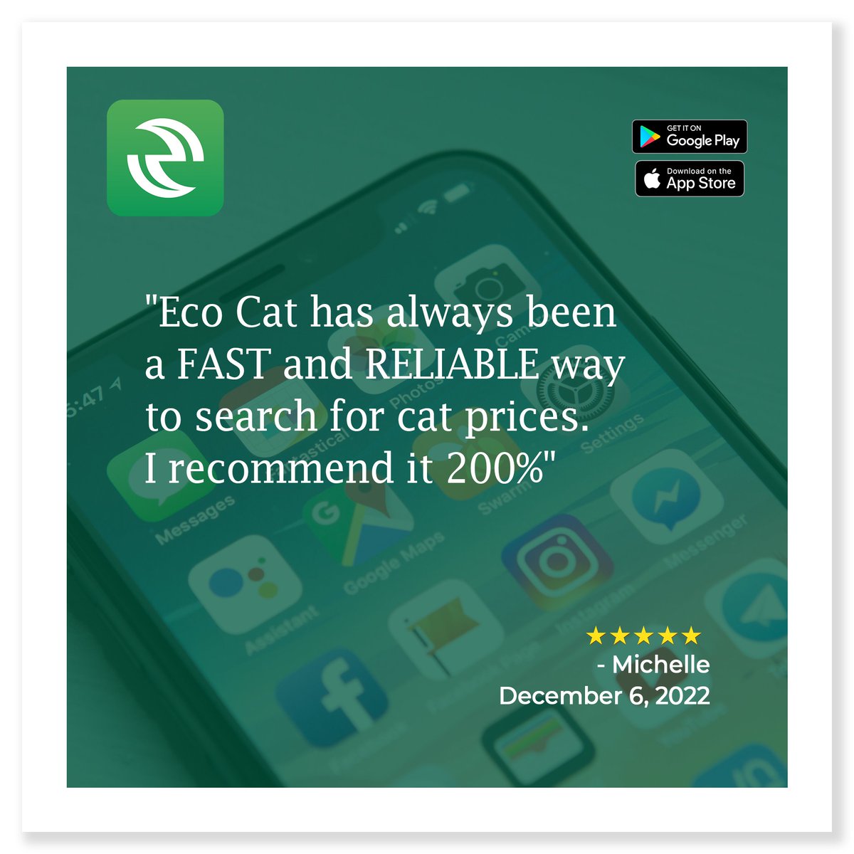 ScrapCatalytics's tweet photo. 🎊Thank you, Michelle, for this fantastic review🙏
We're so thankful to hear that you like our Eco Cat App📲

Want to be featured on our #ReviewOfTheMonth?
Leave your review on the Play Store or App Store! ✨
👉 https://t.co/JtrrDm3SNx https://t.co/YquIf0ZWel