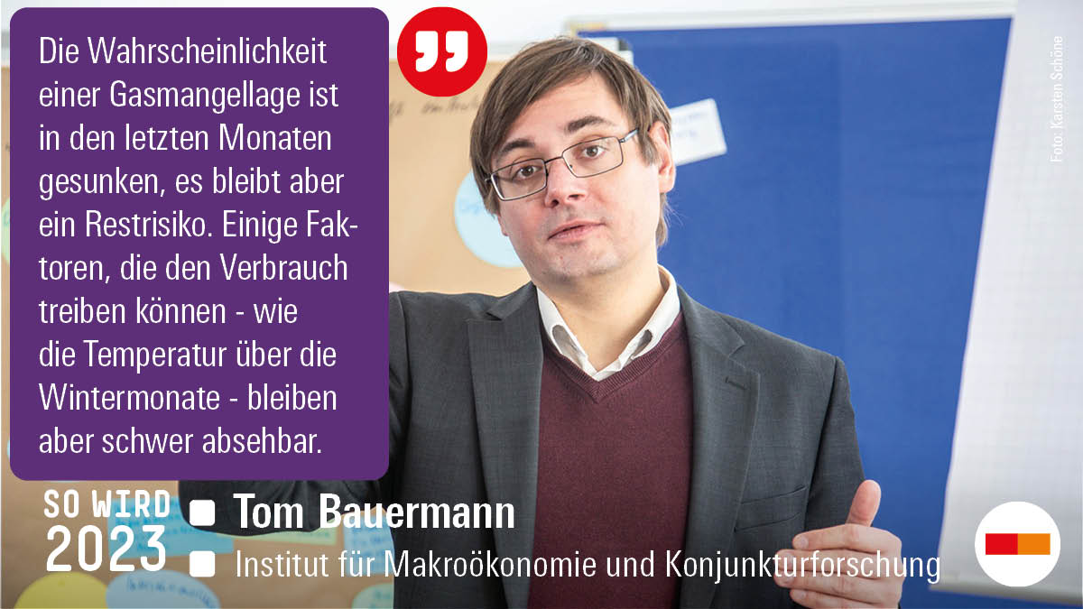 Wird ab dem Frühjahr 2023 die Sorge um eine Gasmangellage endgültig der Vergangenheit angehören, @bauermann_tom? Die Wirtschaftsprognosen unserer @IMKFlash -Expert:innen für #2023: ow.ly/eKmn50Mae30 #SoWird2023