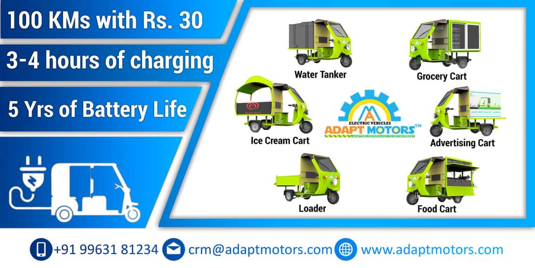 SAdaptmotors's tweet image. Last chance to get an economical vehicle at lowest price. Spend Rs.30 only for 100 kms trip. #DecemberOffer #GoAdapt #ev