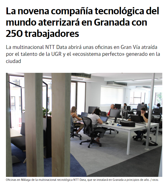 Granada suma en su tejido tecnológico una nueva y gran empresa, que se añade a las que ya están ubicadas y permiten a la provincia seguir avanzando para convertirse en centro neurálgico de nuevas tecnologías
#Granada #Tecnologia #empresa