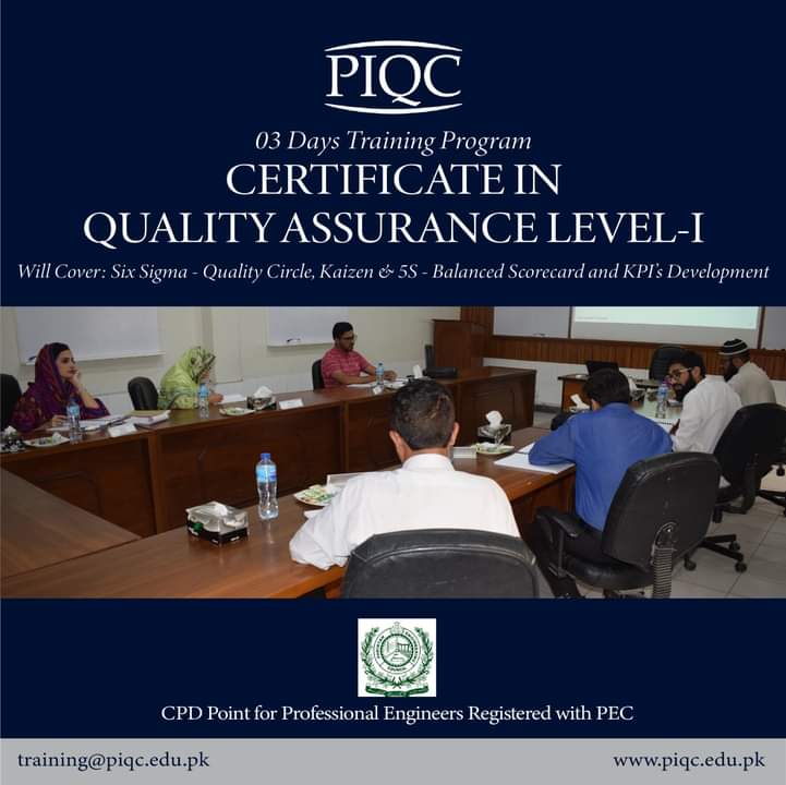 qualityatpiqc's tweet photo. (LAHORE) PIQC Institute of Quality is pleased to offer a 3-days training program on Certificate in Quality Assurance (CQA) Level -1 to held at PIQC- Training Centre Lahore from Jan 02, 2023 (In Sha Allah) https://t.co/RWLWkgeuOy