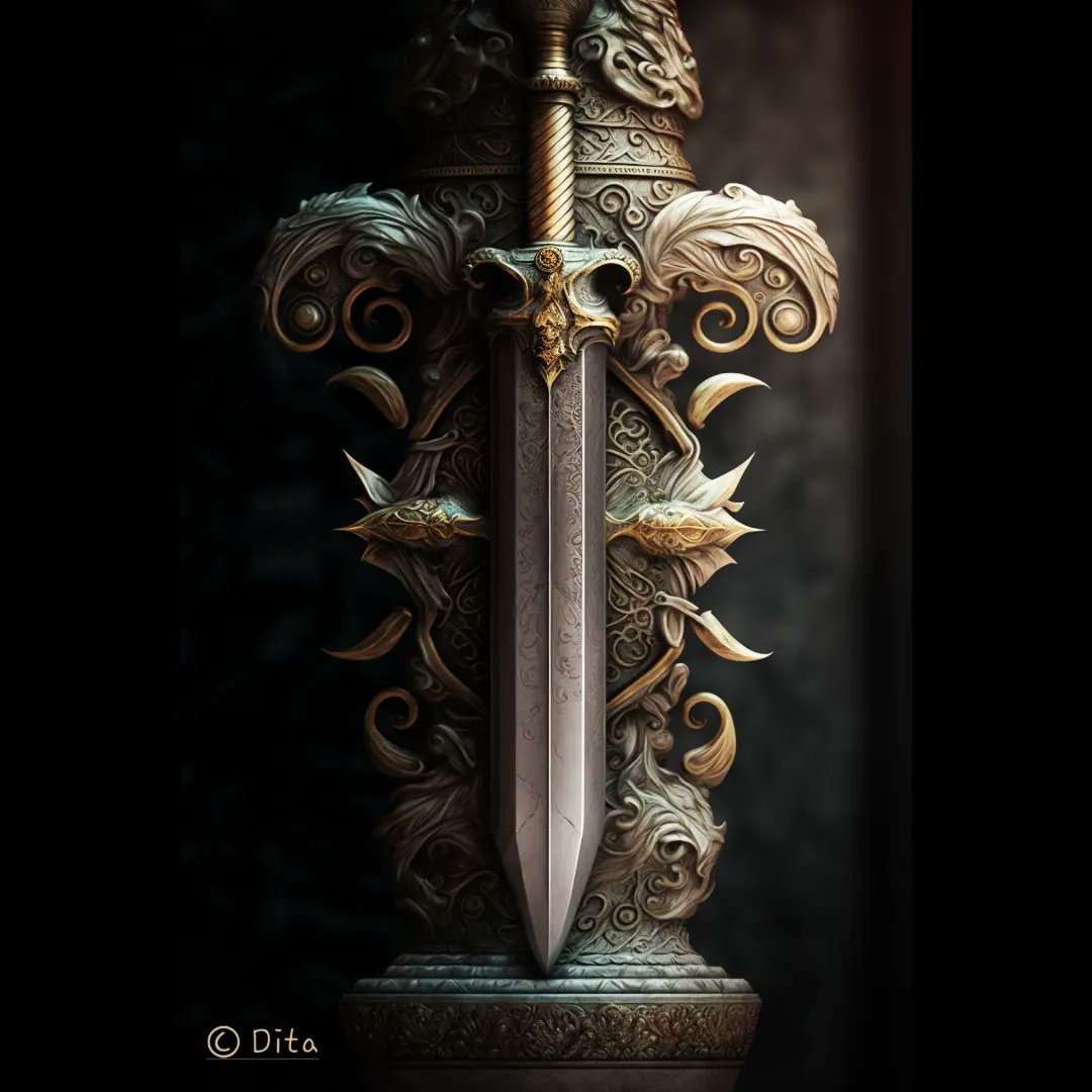 hellolemi's tweet photo. Durendal,  Excalibur,  Clarent,  Joyeuse 

#sword #excalibur #joyeuse #Charlemagne #michaelscott #Nicholasflamel #midjourney #midjourneygallery #midjourneyV4 #midjourneyart #AIArtwork #aiartcommunity #Durendal https://t.co/Yc8BtirMWq