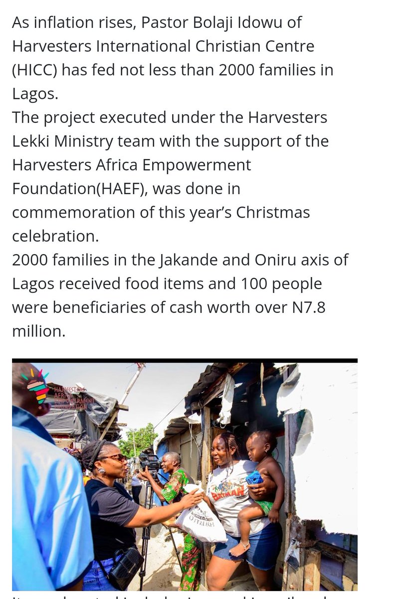 UncleGeeOfZion's tweet photo. Update.

God is so good and kind! 
#Harvestersng
#HAEF
#PastorBolajiIdowu https://t.co/902klw0QP8
