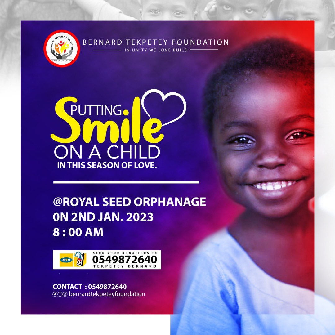 Use your smile to change the world, Join us let all make an impact in the new year🙏😍. You can support us with anything being touched. 

#ItAllaboutJesusChrist #puttingsmileonachild #GodBlessYou #ForGodAndCountry #ShowLove #newyear203 #beliveinthem #inunityweloveandbulid