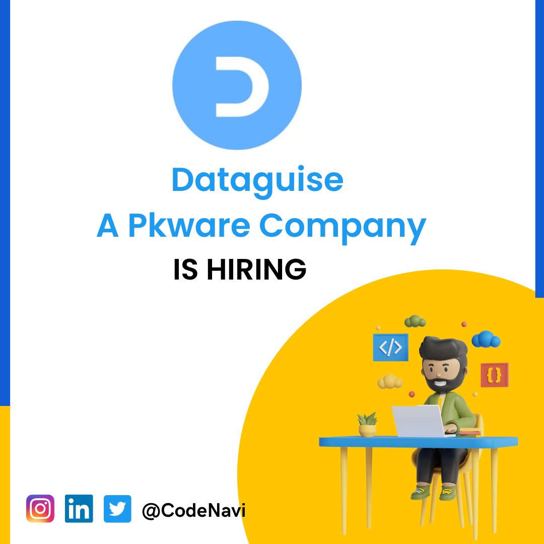 CodeNavi_'s tweet photo. Dataguise Hiring Development Interns Java
Batch: 2023,2022
Stipend: 15,000 Per Month
CTC: 5-7 Lpa
Location: Mohali
Apply here- https://t.co/Yqpv606lsN
#codenavi #dataguise #java #internship https://t.co/cMWoJuWpQJ