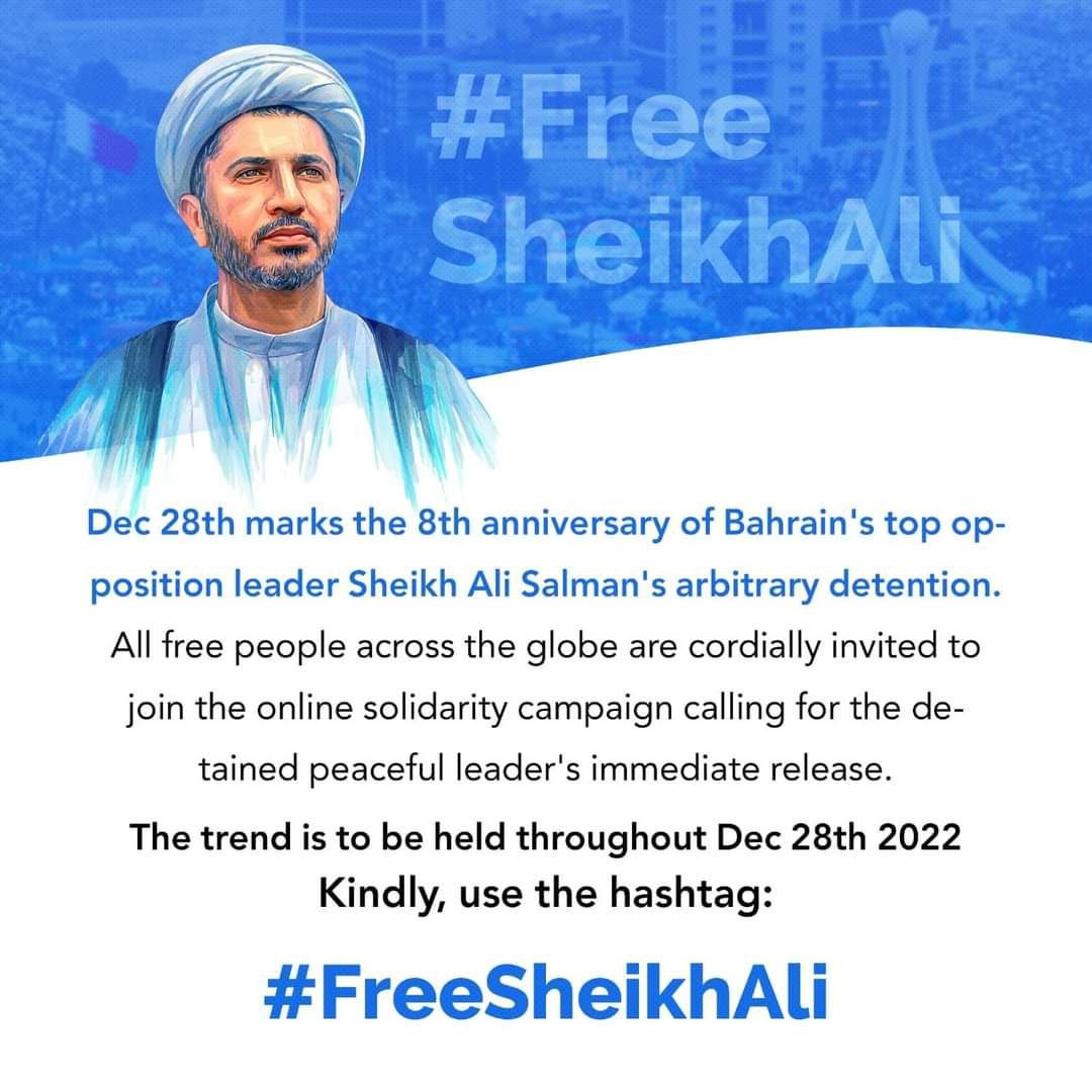 RizviRuhi's tweet photo. #FreeSheikhAli 
A man illegally imprisoned for 8 years by the #Alkhalifa regime in #Bahrain merely for representing the oppressed and vulnerable citizens. Let's not forget that the #AlKhalifa regime is supported by the West who claim to be human rights loyalists.
#hypocrisy https://t.co/rOueZXuoQe